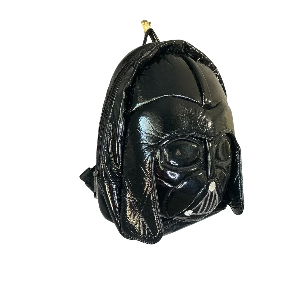 Star Wars Disney Parks Darth Vader 3D Molded Patent Mini Backpack Black
